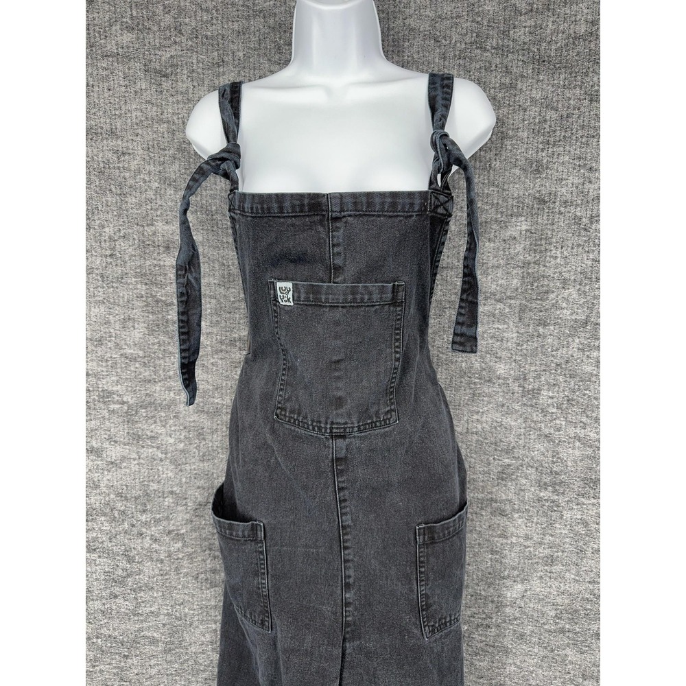 Lucy & Yak Overalls Womens XL Gray Denim Tie Strap Pockets Organic One Piece